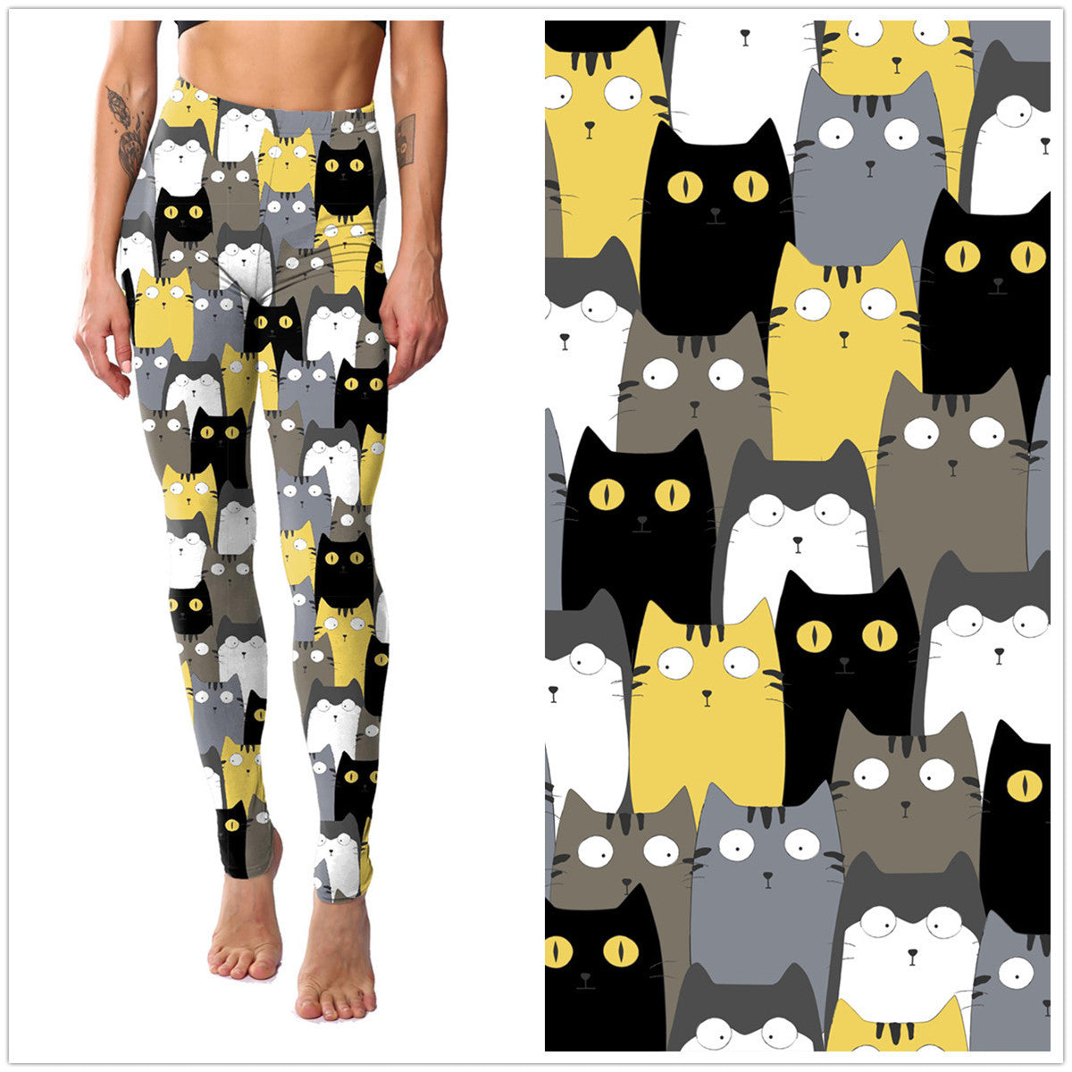 Personalized Digital Printing Kitten Leggings