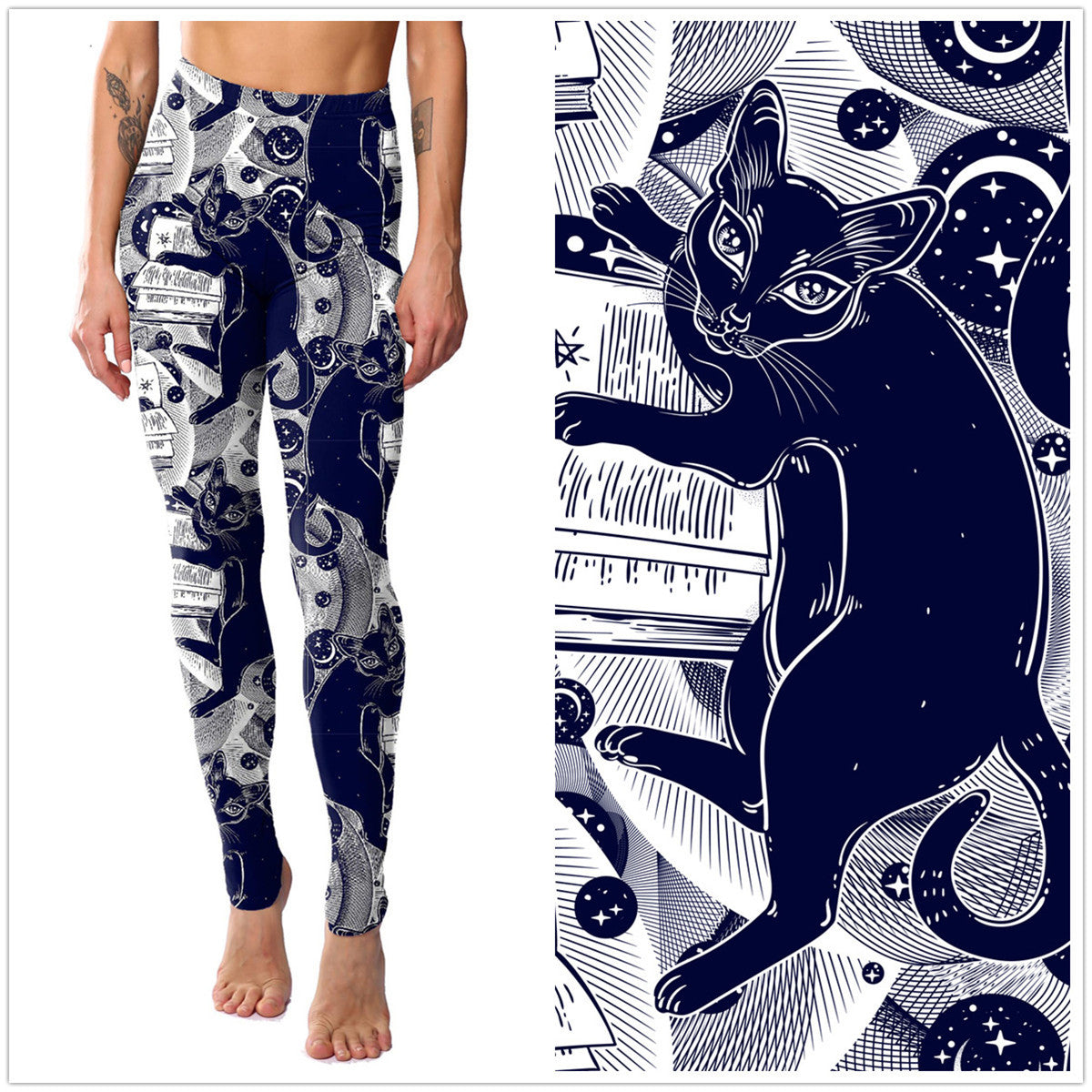 Personalized Digital Printing Kitten Leggings