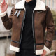 Youth Biker's Leather Jacket Lamb Wool Coat