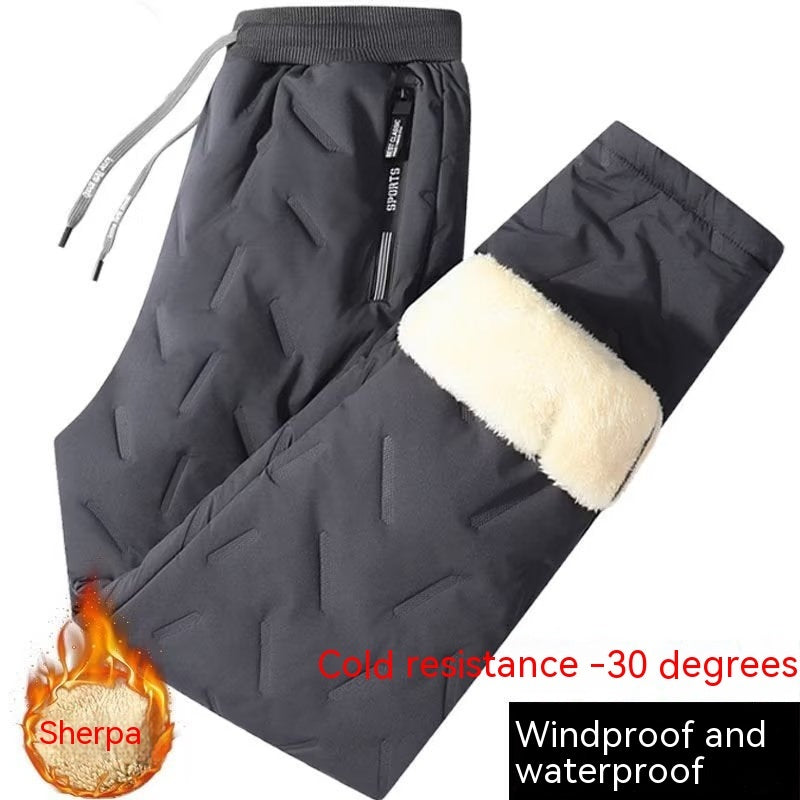 Fleece-lined Thickened Snow Lady Down Cotton Pants