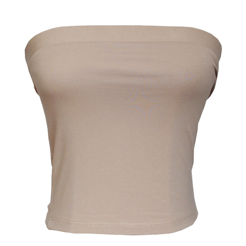 Slimming Strapless Anti-exposure Bottoming Tube Short Type Top