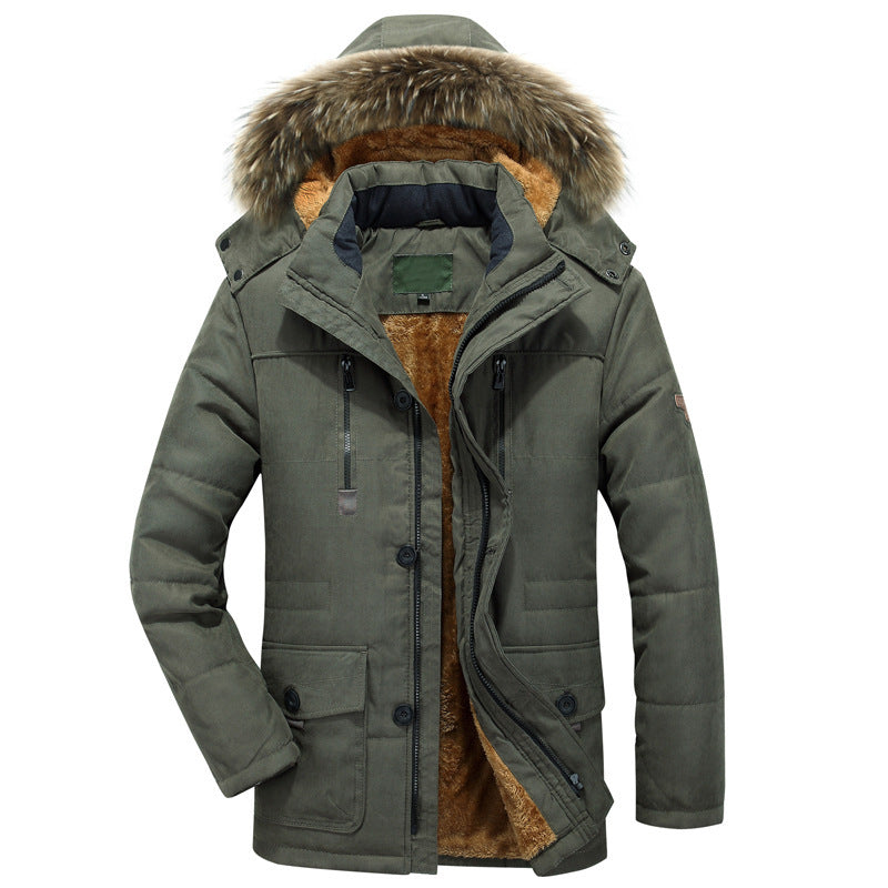 Jacket Fleece-lined Thickened Military Coat For Men