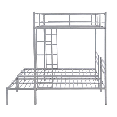 Full Over Twin Twin Size Bunk Bed With Built-in Shelf