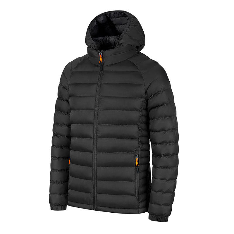 Men's Striped Hooded Warm Cotton-padded Jacket