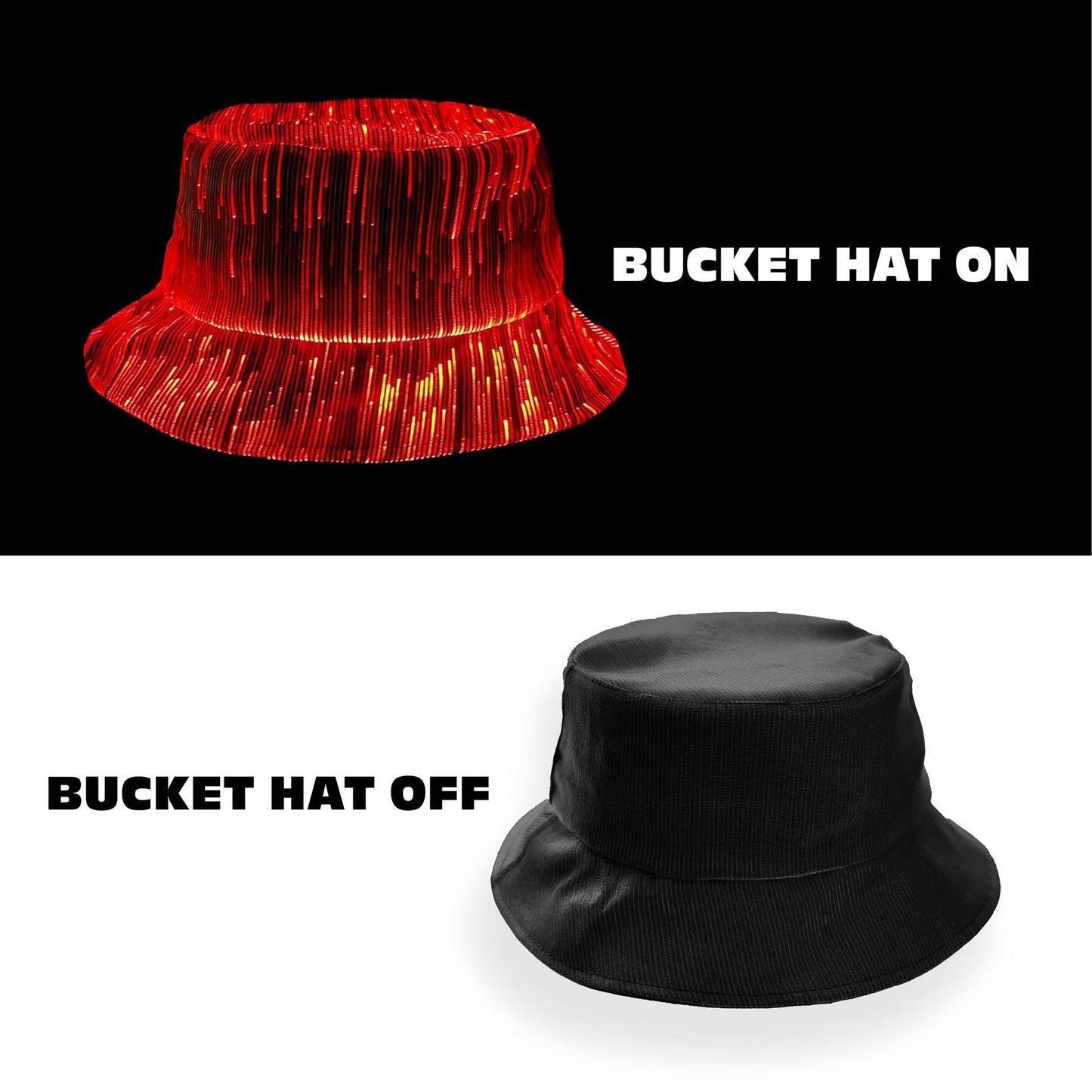 Luminous Bucket Hat Optical Fiber Colorful Transformation