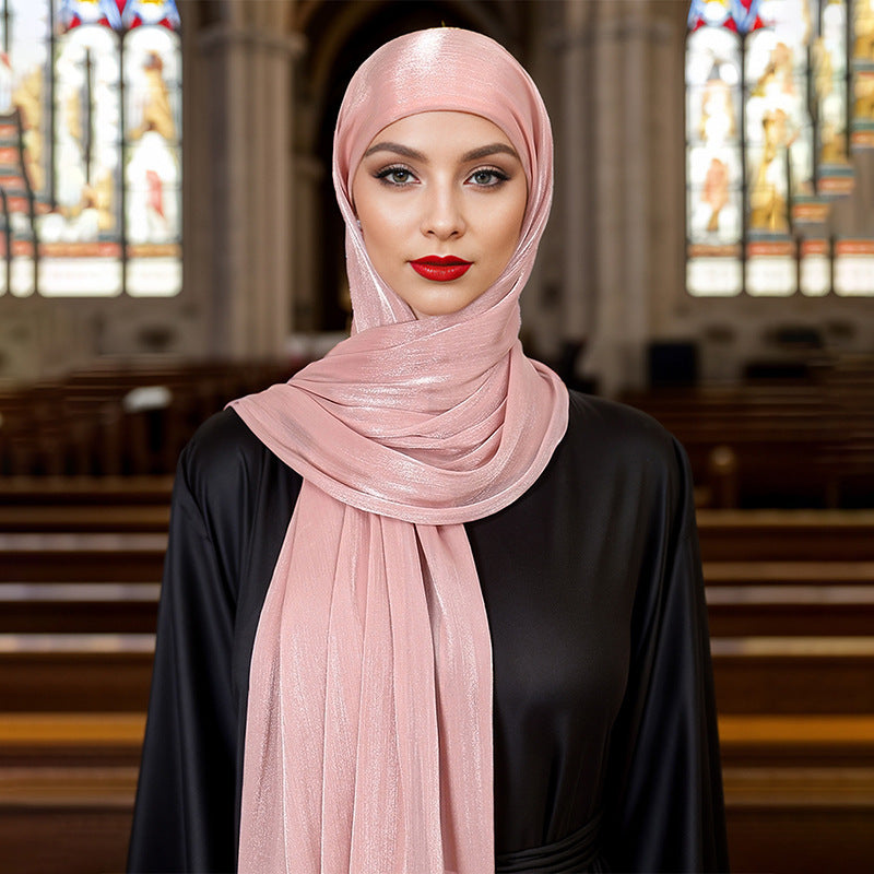 Bright Silk Island Wrinkle One-piece Headscarf