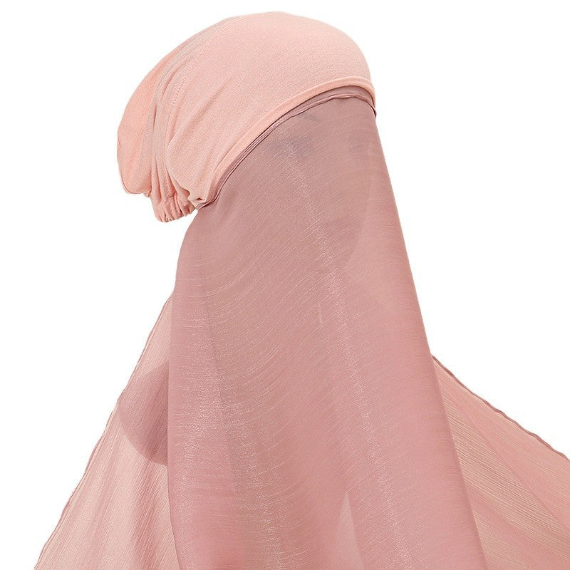 Bright Silk Island Wrinkle One-piece Headscarf