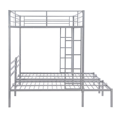 Full Over Twin Twin Size Bunk Bed With Built-in Shelf