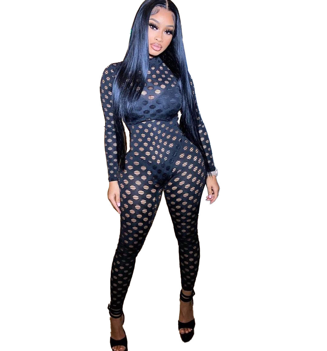 Fashion Nightclub Sexy Eye-net Stretch Tights Suit Women